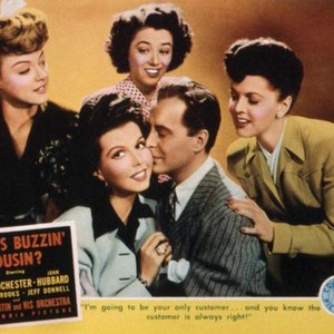 WHAT'S BUZZIN, COUSIN?, Leslie Brooks, Jeff Donnell, Ann Miller, John Hubbard, Carol Hughes, 1943