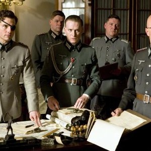 VALKYRIE, Tom Cruise as Claus von Stauffenberg (left), Jamie Parker (center), Christian Berkel (right), 2008. ©United Artists