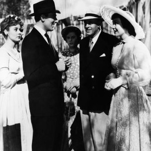 STAGE FRIGHT, front from left: Michael Wilding, Alastair Sim, Jane Wyman, 1950