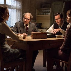 VERA FARMIGA as Lorraine Warren, SIMON McBURNEY as Maurice Grosse, PATRICK WILSON as Ed Warren and  FRANCES OCONNOR as Peggy Hodgson, in New Line Cinemas supernatural thriller THE CONJURING 2, a Warner Bros. Pictures release. 
Photo by Matt Kennedy photo 14