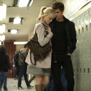 Emma Stone as Gwen Stacy and Andrew Garfield as Peter Parker in "The Amazing Spider-Man."