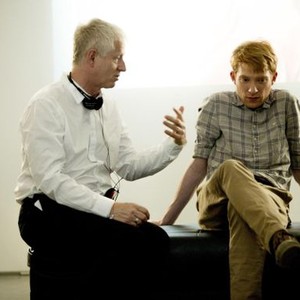 ABOUT TIME, from left: director Richard Curtis, Domhnall Gleeson, on set, 2013. ph: Murray Close/©Universal