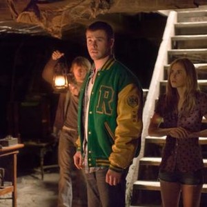 THE CABIN IN THE WOODS, from left: Fran Kranz, Chris Hemsworth, Anna Hutchison, 2012. ph: Diyah Pera/©Lionsgate