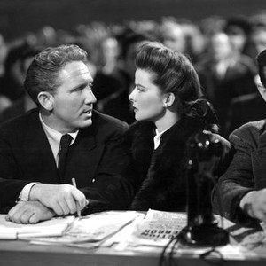 WOMAN OF THE YEAR, Spencer Tracy, Katharine Hepburn, Roscoe Karns, 1942
