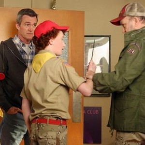 The Middle, from left: Atticus Shaffer, Neil Flynn, Jake Netter, Jim Beaver, 'Dollar Days', Season 4, Ep. #19, 04/10/2013, ©ABC