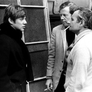 IF, Richard Warwick, (left), director Lindsay Anderson, (right), on-set, 1968
