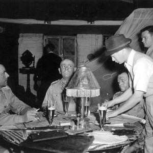 FIVE GRAVES TO CAIRO, Fred Nurney, Erich von Stroheim, Konstantin Shayne, director Billy Wilder, Peter Van Eyck on set, 1943