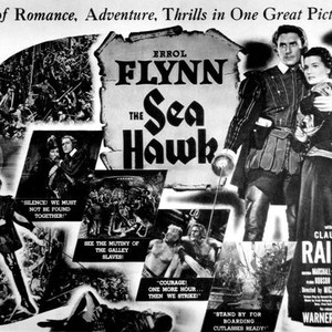 THE SEA HAWK, left: Errol Flynn, inset: Errol Flynn, right: Errol Flynn, Brenda Marshall, 1940