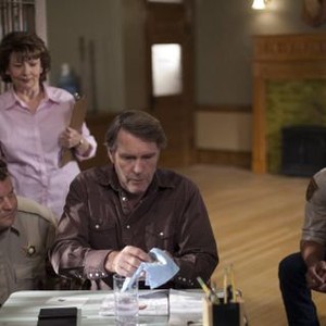 Longmire, from left: Adam Bartley, Louanne Stephens, Robert Taylor, Bailey Chase, 'A Good Death Is Hard to Find', Season 2, Ep. #12, 08/19/2013, ©AETV