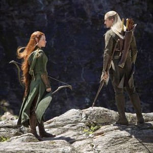 THE HOBBIT: THE DESOLATION OF SMAUG, from left: Evangeline Lilly, Orlando Bloom, 2013. ph: James Fisher/©Warner Bros. Pictures