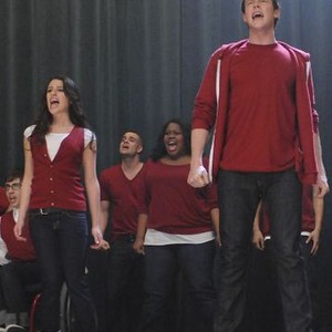 Glee, from left: Lea Michele, Mark Salling, Amber Riley, Cory Monteith, 'The Power of Madonna', Season 1, Ep. #15, 04/20/2010, ©FOX