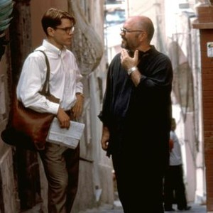 THE TALENTED MR. RIPLEY, Matt Damon,  director Anthony Minghella, on set, 1999. ©Paramount Pictures.
