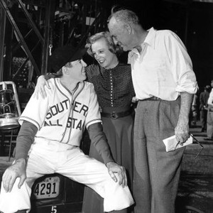 THE STRATTON STORY, James Stewart, June Allyson, director Sam Wood on set, 1949
