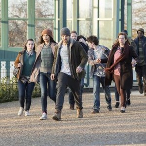 Humans, from left: Katherine Parkinson, Gemma Chan, Colin Morgan, Lucy Carless, 'Episode 108', Season 1, Ep. #8, 08/16/2015, ©AMC