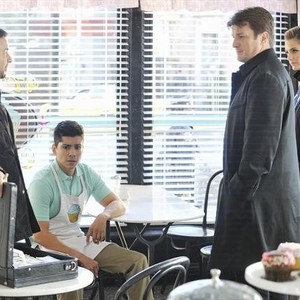 Castle, from left: Jon Huertas, Jeremy Ray Valdez, Nathan Fillion, Stana Katic, 'The Wild Rover', Season 5, Ep. #18, 03/25/2013, ©ABC