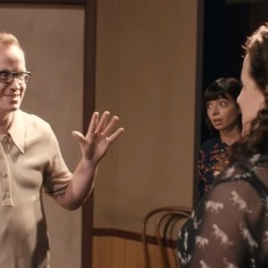 DON'T THINK TWICE, from left: Chris Gethard, Kate Micucci, Tami Sagher, 2016. © The Film Arcade