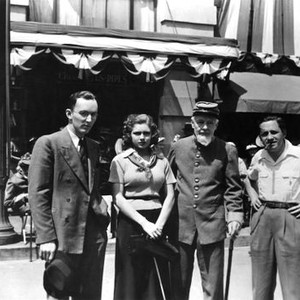 THEY WON'T FORGET, original novelist Ward Greene, Lana Turner, Harry Davenport, director Mervyn LeRoy on set, 1937
