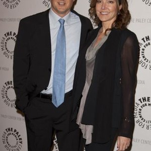 Bill Lawrence, Christa Miller at arrivals for COUGAR TOWN Third Season Premiere Screening and Panel, Paley Center for Media, Beverly Hills, CA February 8, 2012. Photo By: Emiley Schweich/Everett Collection