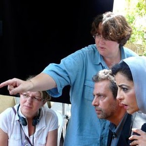THE OTHER SON, (aka LE FILS DE L'AUTRE), top: director Lorraine Levy; right: Khalifa Natour, Areen Omari, on set, 2012. ©Cohen Media Group