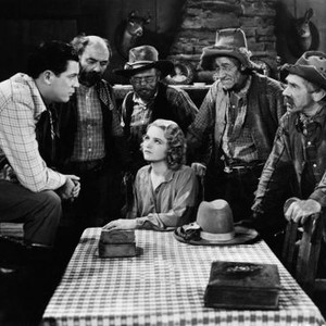 DANGER VALLEY, from left: Jack Randall, Hal Price, Jimmy Aubrey, Lois Wilde, Ernie Adams, Earle Dwire, 1937