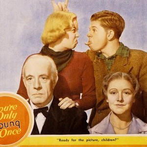 YOU'RE ONLY YOUNG ONCE, clockwise from lower left, Lewis Stone, Cecilia Parker, Mickey Rooney, Fay Holden, 1937