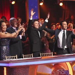 Dancing With the Stars, from left: Carrie Ann Inaba, Len Goodman, Donny Osmond, Bruno Tonioli, 'Episode 1805', Season 18, Ep. #5, 04/14/2014, ©ABC