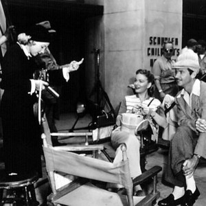 SHADOW ON THE WALL, Ann Sothern, Kristine Miller, Zachary Scott on set, 1950