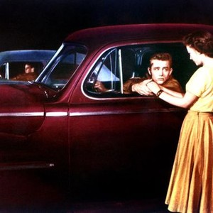REBEL WITHOUT A CAUSE, from left: Corey Allen, James Dean, Natalie Wood, 1955