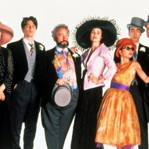 FOUR WEDDINGS AND A FUNERAL, Kristin Scott Thomas, Hugh Grant, Simon Callow, Andie MacDowell, Charlotte Coleman, John Hannah, David Bower, 1994