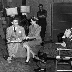 THE HUCKSTERS, Clark Gable, Deborah Kerr, director Jack  Conway on set, 1947