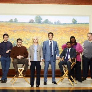 Parks and Recreation, from left: Adam Scott, Amy Poehler, Rob Lowe, Aziz Ansari, Retta, Jim O'Heir, 'Season 3', 01/20/2011, ©NBC