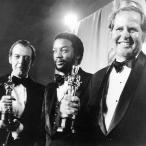 From left: James W. Payne (Best Set Decoration, THE STING), Paul Winfield, Henry Bumstead (Best Art Direction, THE STING), at the Academy Awards, 1974