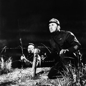PATHS OF GLORY, from left: Ralph Meeker, Kirk Douglas, 1957