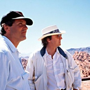STAR TREK: GENERATIONS, Producer, Rick Berman, discusses a scene with Director, David Carson, on location, 1994.