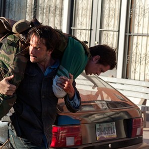 (L-R) Rodrigo Santoro as Frank Martinez and Johnny Knoxville as Lewis Dinkum in "The Last Stand." photo 1