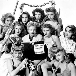 NINE GIRLS, (front row), Leslie Brooks, Lynn Merrick, (center row), Anita Louise, Ann Harding, Evelyn Keyes, Nina Foch, (back row), Marcia Mae Jones, Jinx Falkenburg, Jeff Donnell, Shirley Mills, 1944