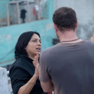 THE RELUCTANT FUNDAMENTALIST, from left: director Mira Nair, Liev Schreiber, on set, 2012. ph: Ishaan Nair/©IFC Films