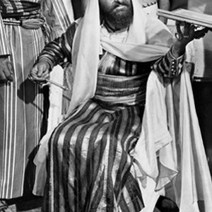Hugh Griffith portrays Sheik Ilderim in the film "Ben-Hur."