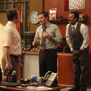Outsourced, Ben Rappaport (L), Rizwan Manji (R), 'Charlie Curries a Favor from Todd', Season 1, Ep. #19, 04/07/2011, ©NBC