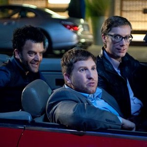 Kevin Weisman, Nate Torrence and Stephen Merchant (from left)