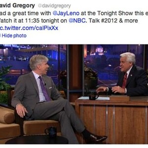 The Tonight Show With Jay Leno, David Gregory (L), Jay Leno (R), 'Season 22', ©NBC