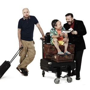An Idiot Abroad, Karl Pilkington (L), Warwick Davis (C), Ricky Gervais (R), 01/22/2011, ©SCIENCECHANNEL