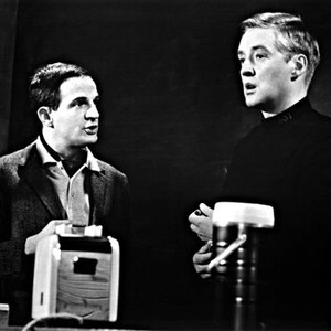 FAHRENHEIT 451, Francois Truffaut directing Oskar Werner in a scene, 1966