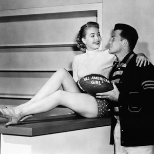 THE ALL AMERICAN, from left, Lori Nelson, Frank Gifford, 1953