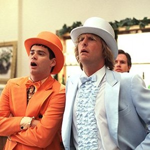 (L-R) Jim Carrey as Lloyd Christmas and Jeff Daniels as Harry Dunne in "Dumb & Dumber."