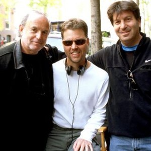 DAREDEVIL, Producer Avi Arad, director Mark Steven Johnson, producer Gary Foster on the set, 2003, TM & Copyright (c) 20th Century Fox Film Corp. All rights reserved.