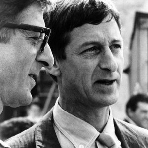 HEAVENS ABOVE!, from left: co-writers/producers/directors John Boulting, Roy Boulting, on set, 1963