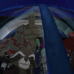 Marvel's Guardians of the Galaxy, from left: David Sobolov, Trevor Devall, Kevin Michael Richardson, Vanessa Marshall, Will Friedle, 'Can't Fight This Seedling', Season 1, Ep. #4, 10/17/2015, ©DISNEYXD
