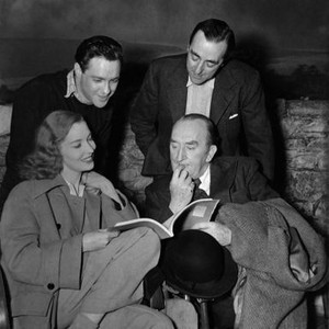 THE INTERRUPTED JOURNEY, (clockwise from lower left), Valerie Hobson, Richard Todd, Tom Walls, producer Anthony Havelock-Allan, 1949