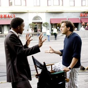 THE PURSUIT OF HAPPYNESS, Will Smith, director Gabriele Muccino, on set, 2006. ©Columbia Pictures